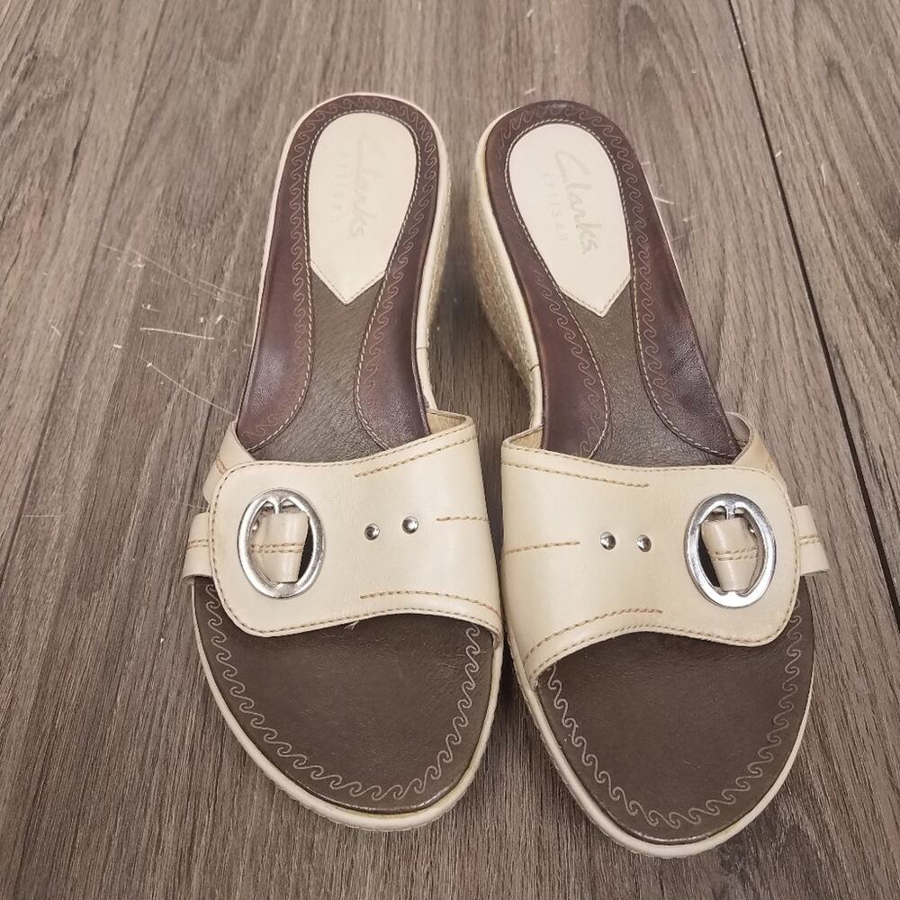 NWOT Clarks Artisan  espadrilles wedge sandals sz‎ 7.5
